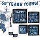60th Birthday Tableware Kit - Happy Birthday Classic